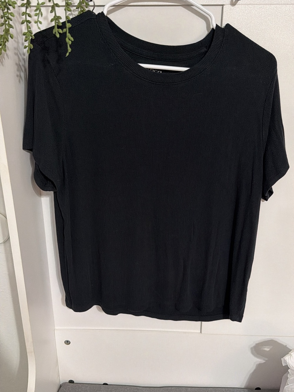Classic Black Crewneck Women's Top